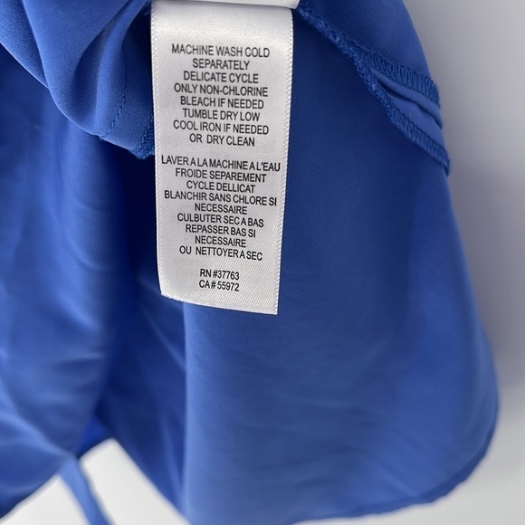 Laundry by Shelli Segal Cobalt Blue Long Sleeve Button-Front Dress Womens Size 6 - Picture 6 of 10